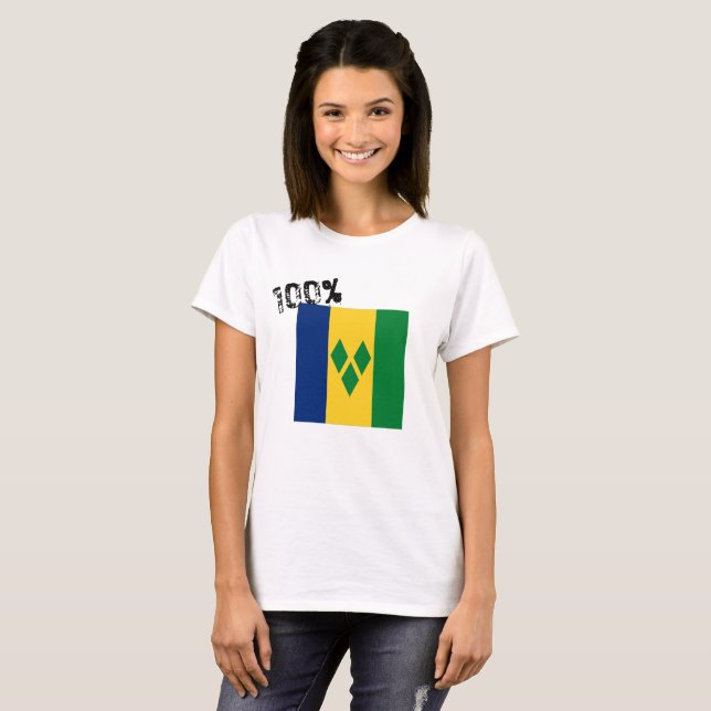 T-shirt Drapeau Saint-Vincent-et-les Grenadines Vincy (Devant entier)