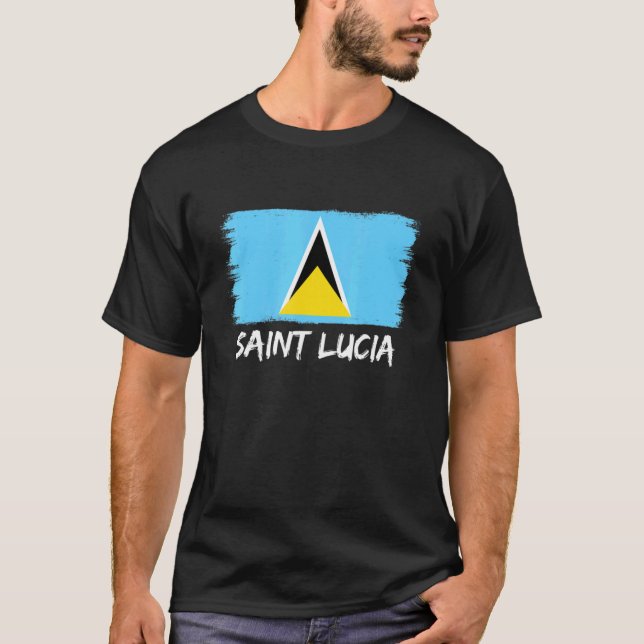 T-shirt Drapeau Sainte-Lucie (Devant)