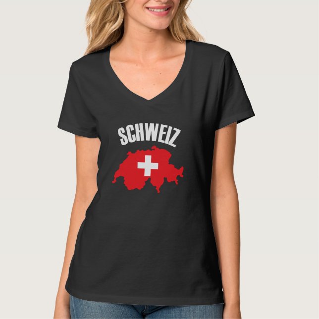 T-shirt Drapeau Schweiz Suisse (Devant)