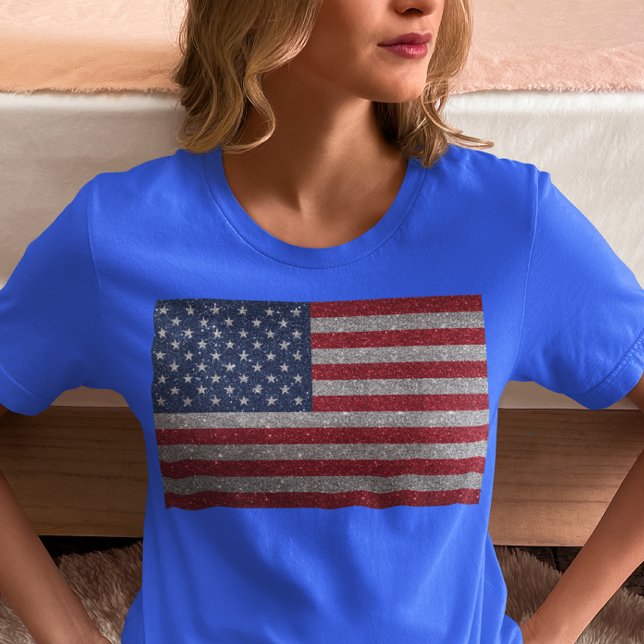 T-shirt Drapeau scintillant USA look Fête du 4 juillet (Créateur téléchargé)