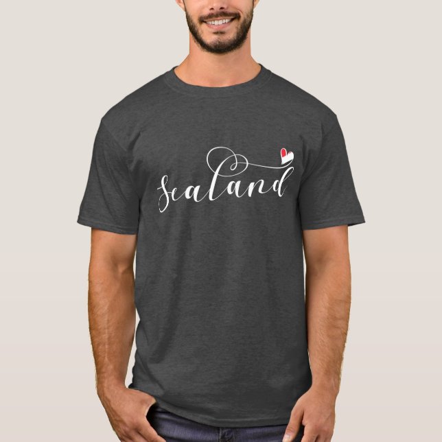 T-shirt Drapeau Sealand dans le coeur, Principauté de Seal (Devant)