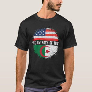 T-shirt Drapeau semi-américain Algérien USA Algérie