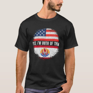T-shirt Drapeau semi-américain de Polynésie française USA