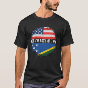 T-shirt Drapeau semi-américain demi-Salomon Islander USA