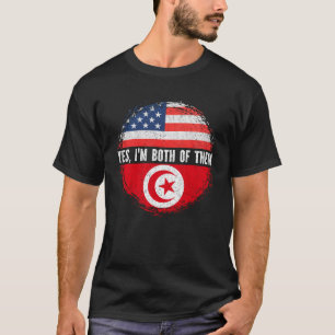 T-shirt Drapeau semi-américain des États-Unis Tunisie