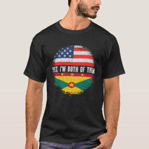 T-shirt Drapeau semi-américain Grenade États-Unis Grenade