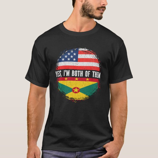 T-shirt Drapeau semi-américain Grenade États-Unis Grenade (Devant)