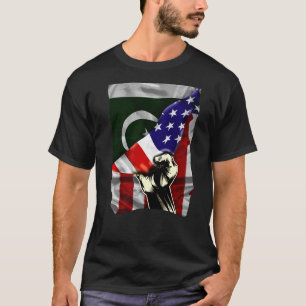 T-shirt Drapeau semi-américain Pakistani ROOTS USA Drapeau