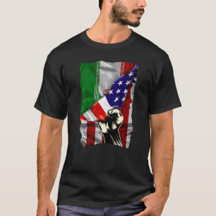 T-shirt Drapeau semi-américain RACINE iranienne USA Drapea