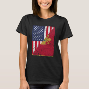 T-shirt Drapeau semi-monténégrin américain Monten