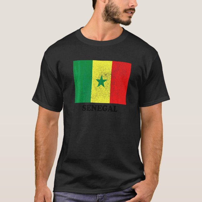 T-shirt Drapeau sénégalais fierté sénégalaise Drapeau du S (Devant)
