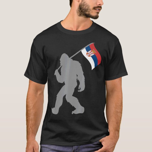 T-shirt Drapeau Serbe Ou Srbija Sur Le Drapeau Serbe (Devant)