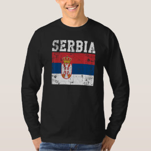 T-shirt Drapeau serbe Vintage rétrograde Racines serbes