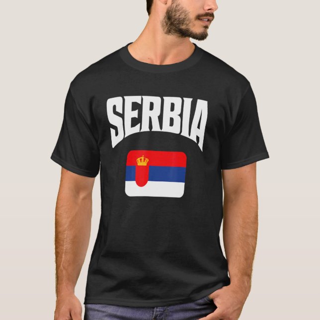 T-shirt Drapeau Serbie (Devant)
