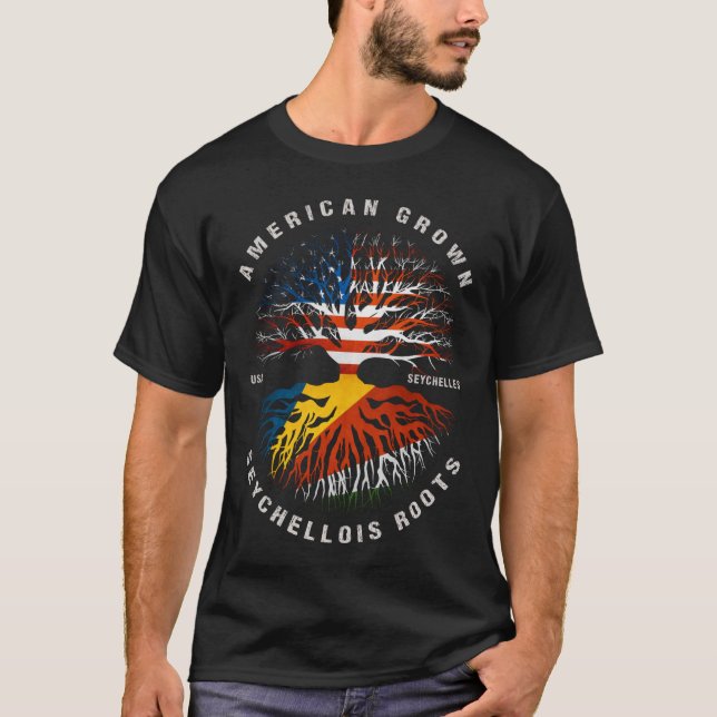 T-shirt Drapeau seychellois américain (Devant)