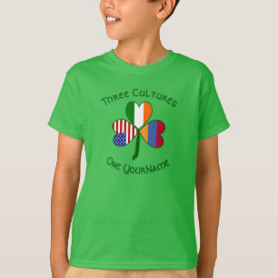 T-shirt Drapeau Shamrock irlandais irlandais personnalisé