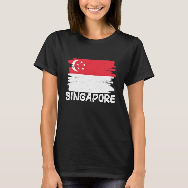 T-shirt Drapeau Singapour cool 1 (Devant)