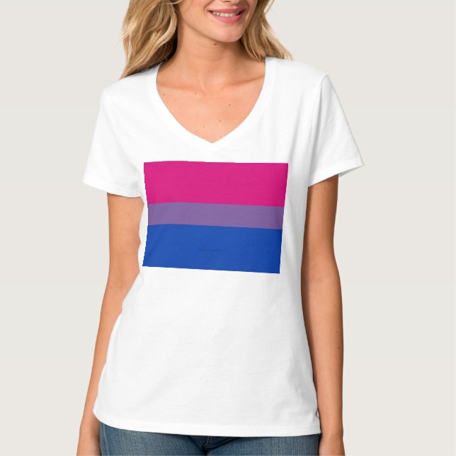 T-shirt Drapeau SlipperyJoe's Bisexual Pride lavande-rose (Devant)
