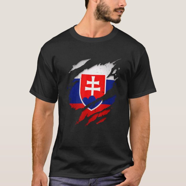 T-shirt Drapeau slovaque déchiré (Devant)