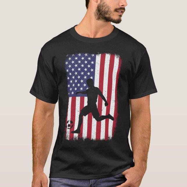 T-shirt Drapeau Soccer USA (Devant)