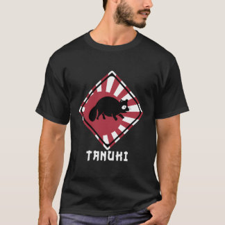 T-shirt Drapeau soleil levant de Tanuki, chien du raton-la