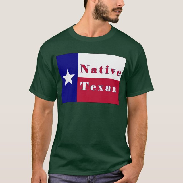 T-shirt Drapeau solitaire texan indigène d'étoile (Devant)
