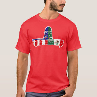 T-shirt Drapeau Sombrero Fiers Mexicain Américain Mexique