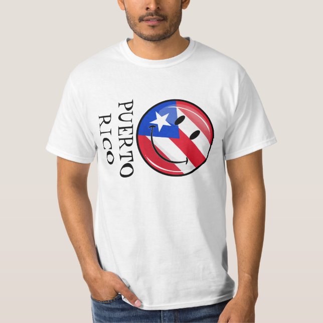 T-shirt Drapeau souriant de Porto Rico (Devant)