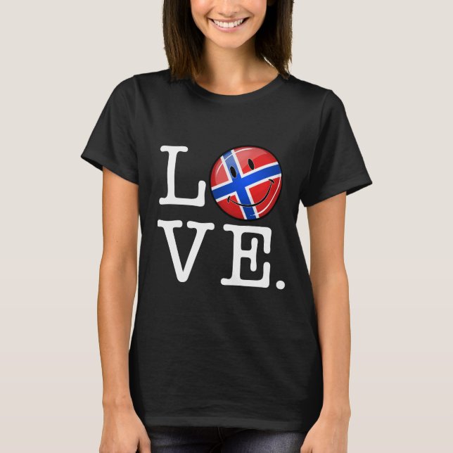 T-shirt Drapeau souriant Love Norway (Devant)