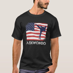 T-shirt Drapeau sportif d'été américain Taekwondo Team Gea