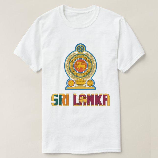 T-shirt Drapeau Sri Lanka et blason Patriotique (Design devant)