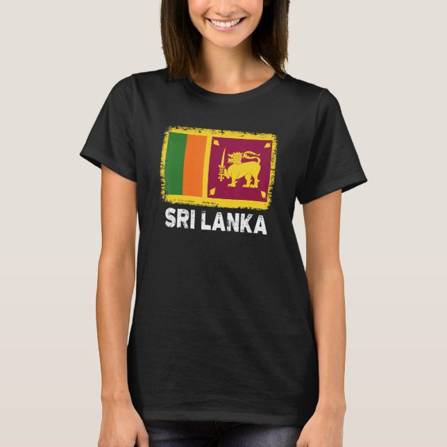 T-shirt Drapeau Sri Lanka   Soutenir les femmes du peuple  (Devant)
