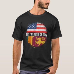 T-shirt Drapeau Sri-Lankais Sri-Américain moitié Sri-Lanka
