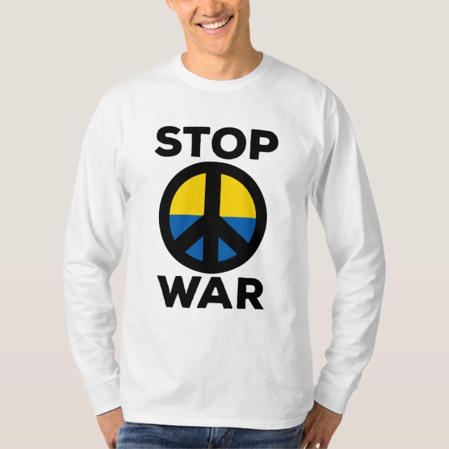 T-shirt Drapeau Stop Guerre d'Ukraine (Devant)
