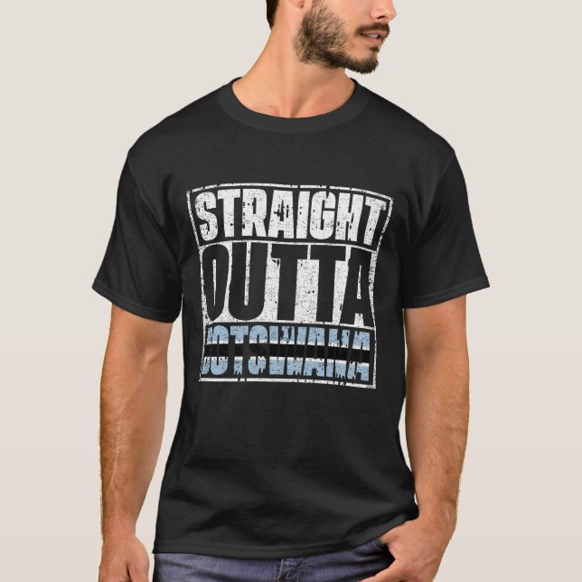 T-shirt Drapeau Stright Outta Botswana (Devant)