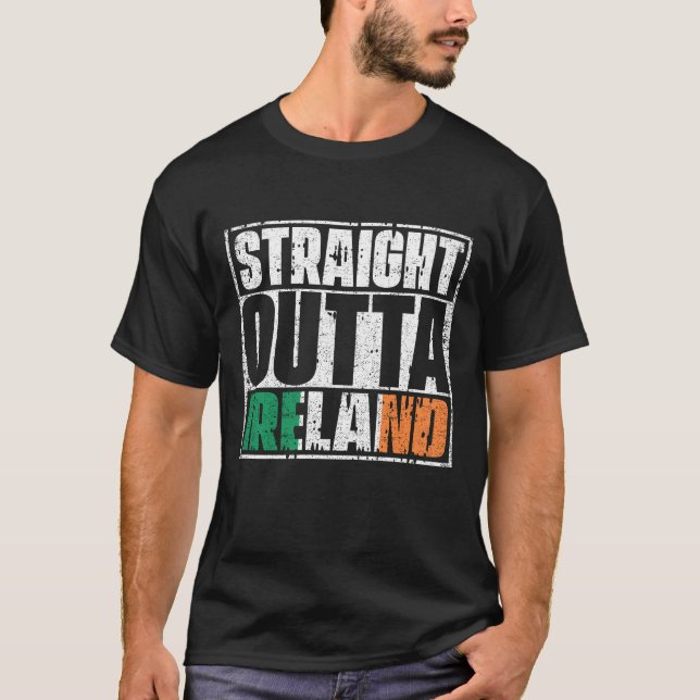 T-shirt Drapeau Stright Outta Irlande (Devant)