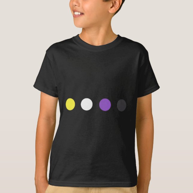 T-shirt Drapeau subtil non binaire Dots Enby Fierté Trans  (Devant)