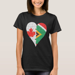 T-shirt Drapeau sud-africain canadien Cœur