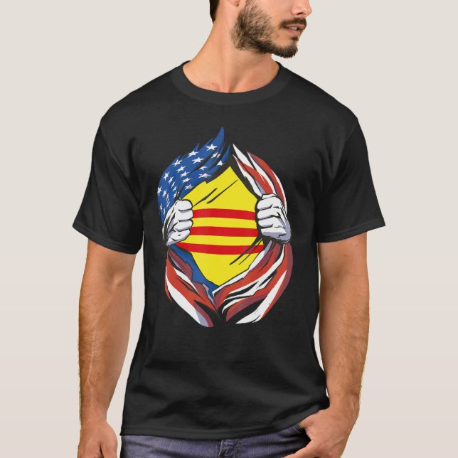 T-shirt Drapeau sud-vietnamien Américain Fier de Mon Vietn (Devant)
