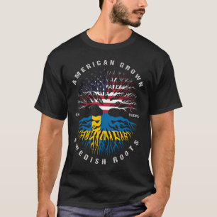 T-shirt Drapeau suédois américain cultivé racines suédoise