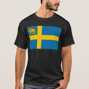 T-shirt Drapeau suédois iranien Lion et Soleil du patrimoi