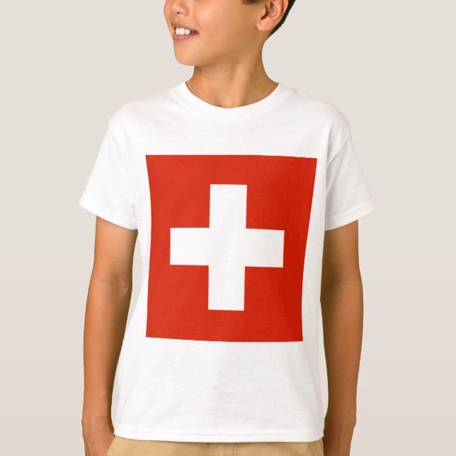 T-shirt drapeau suisse (Devant)