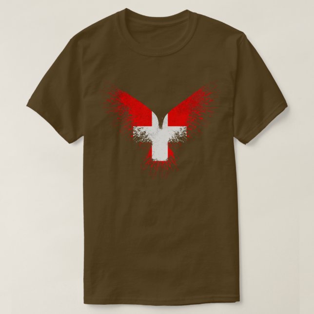 T-shirt Drapeau suisse de l'aigle (Design devant)