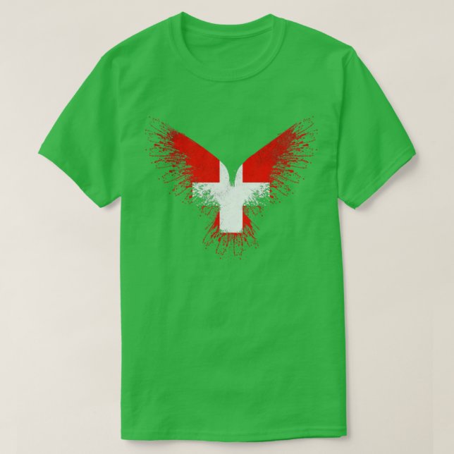 T-shirt Drapeau suisse de l'aigle (Design devant)