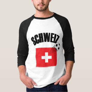 T-shirt Drapeau suisse de soccer Schweiz Fussball