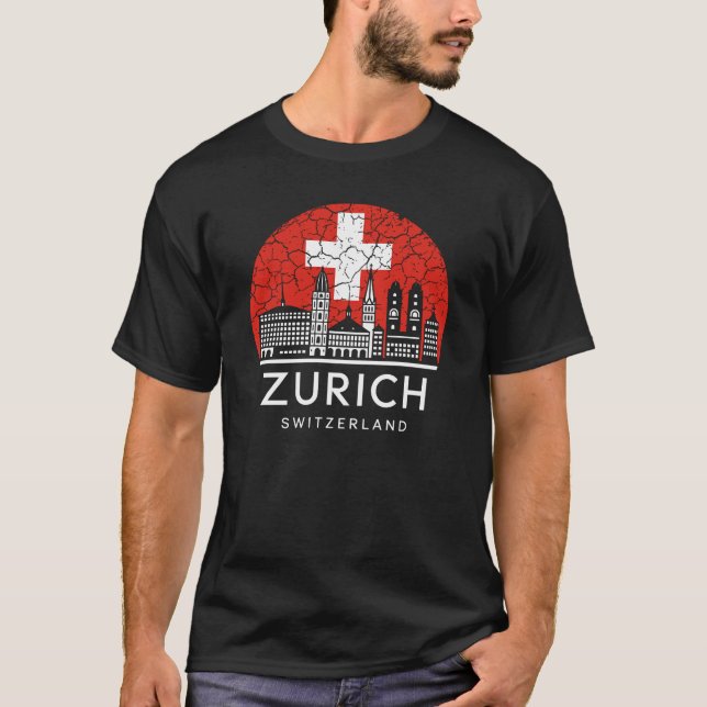 T-shirt Drapeau suisse de Zurich (Devant)