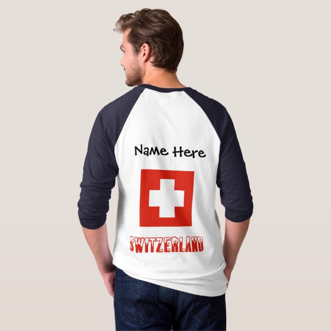 T-shirt Drapeau suisse et suisse Personnalisé (Dos entier)