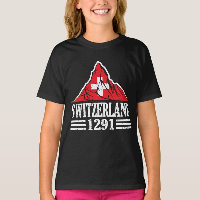 T-shirt Drapeau Suisse Matterhorn depuis 1291 (Devant)