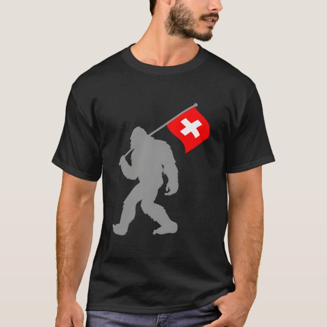 T-shirt Drapeau Suisse ou Drapeau Suisse Sur le Drapeau de (Devant)