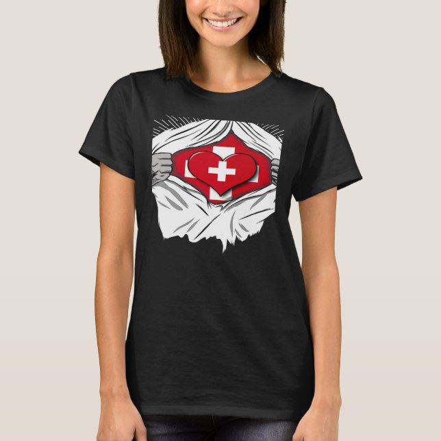 T-shirt Drapeau suisse - Suisse (Devant)